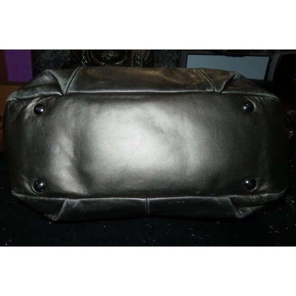 Coach Soho Metallic Gold Bronze Leather Pleated Carryall Handbag - Picture 5 of 12